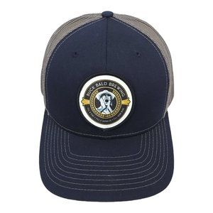 Buck Bald Brewing Mesh Snapback Cap Trucker Baseball Hat Blue Gray Richardson